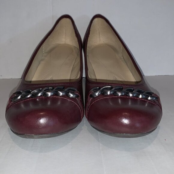 naturalizer N5 comfort US Susy brown slip on heels w/silver tone chain size 7M - Picture 9 of 16